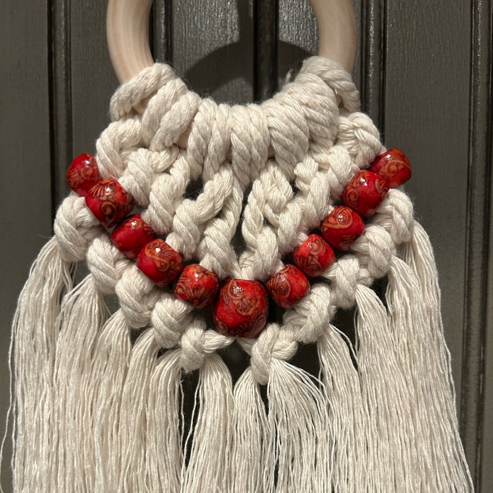 Beaded Macramé Wall Hanging - Picture 2 of 2